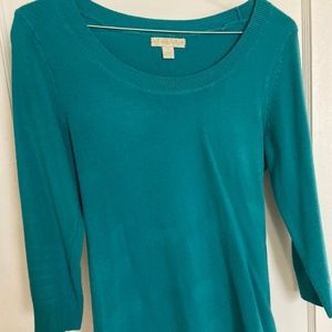 Bright Teal 3/4 Length Sleeve Sweater